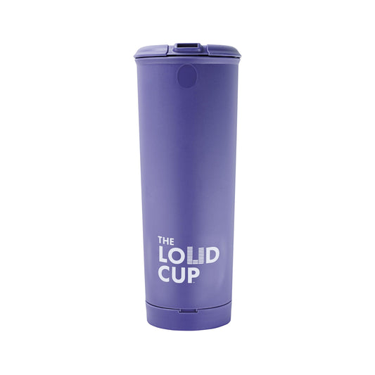 The LoudCup 20 oz Tumbler + Stadium Horn with Snap-Fit Lid (Starling Purple) - Insulated Cup Reusable Water Bottle Coffee Travel Mug - Worlds Loudest Cup for Game Day