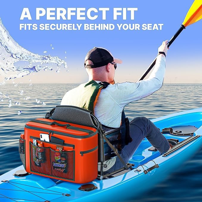 Skywin Kayak Cooler Behind Seat, Waterproof Cooler for Kayaking, Compatible with Lawn Chair Style Seats, Stores Drinks and Keeps Them Cool All Day