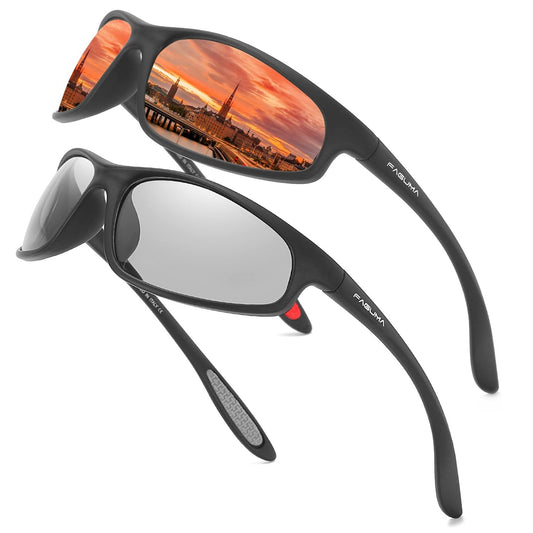 FAGUMA Polarized Sports Sunglasses For Men Cycling Driving Fishing 100% UV Protection