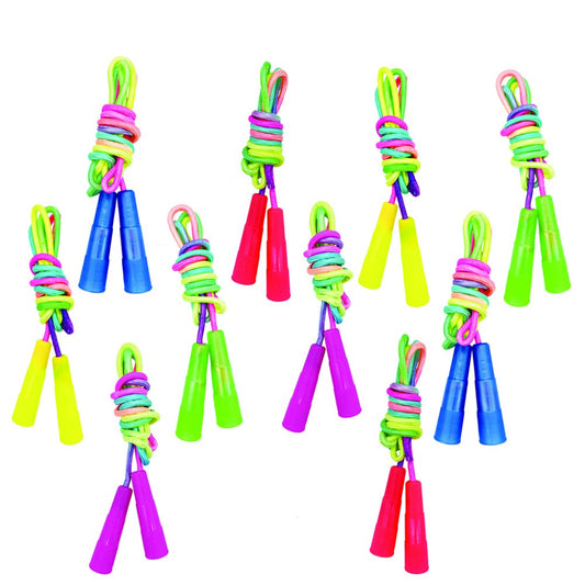 10 pcs Rainbow Jump Rope Set Durable Nylon Skipping Ropes,Safty Vibrant Jumping Ropes for Girls or Boys Physical Education Skipping Rope(7.2 Feet)