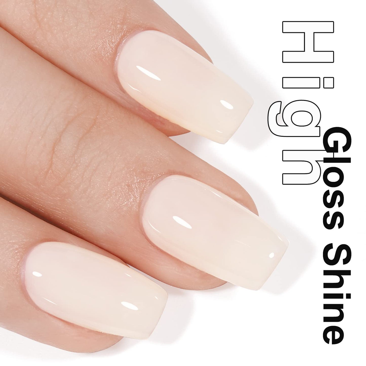 AILLSA Off White Gel Nail Polish Nude White Jelly Gels Nail Polish Light Color Translucent Soak Off U V Polish Beige Natural Gel Polish for Nail Art Manicure DIY at Home 0.51 Fl Oz /GB47