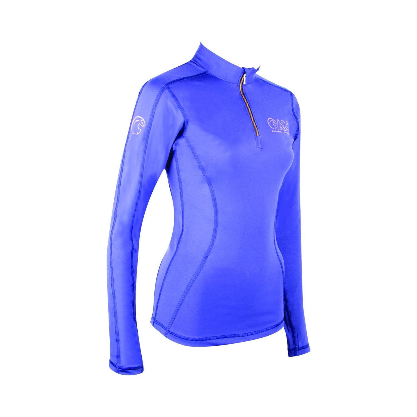 AK Dream Full Sleeve Equestrian Horse Riding Base Layer AKRS-6055-01 (US, Alpha, Large, Regular, Regular, Navy)