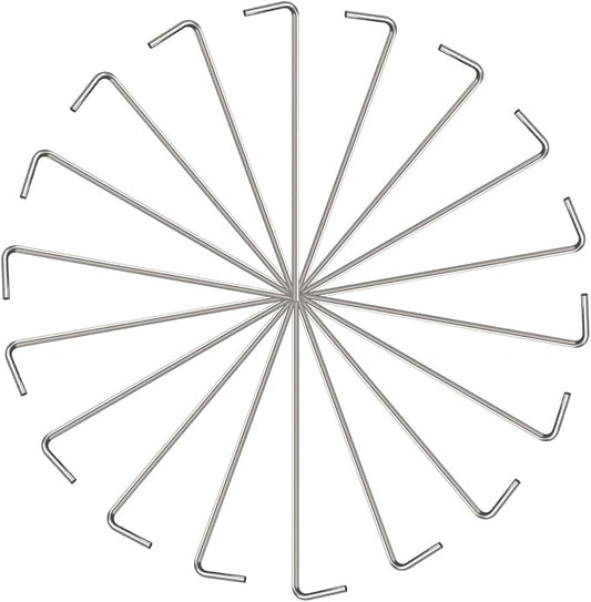 18 Pack Tent Stakes Pegs, 7’’ Metal Garden Stakes Spike, Tent Camping Pegs for Gardening & Canopies, Outdoor Christmas Decorations