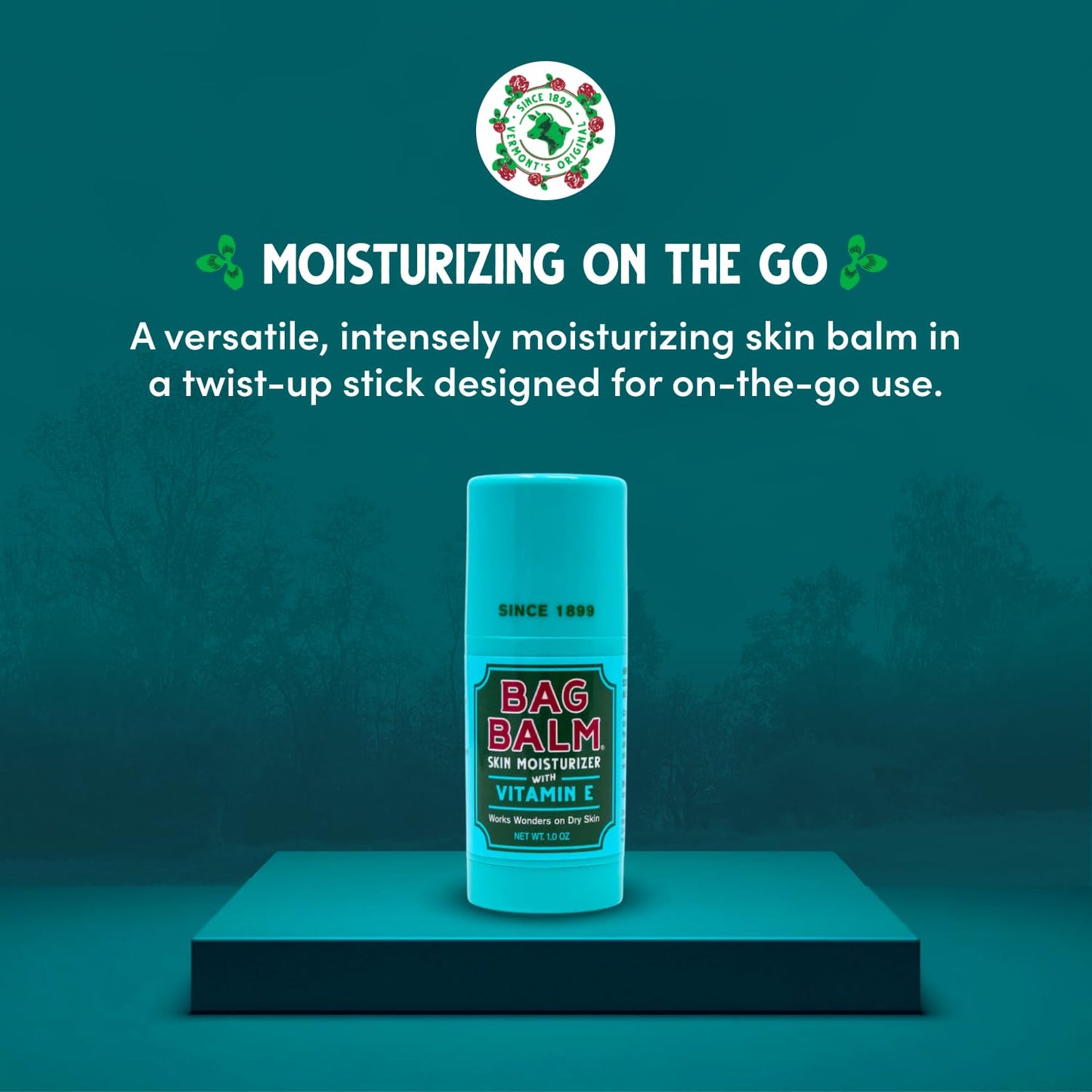 Bag Balm Original Skin Moisturizer Stick with Vitamin E - Hydrating & Soothing Balm for Dry Skin, Chapped Lips & Cracked Hands - Made in the USA - Paraben-Free & Cruelty-Free Twist-Up Skin Care 1oz