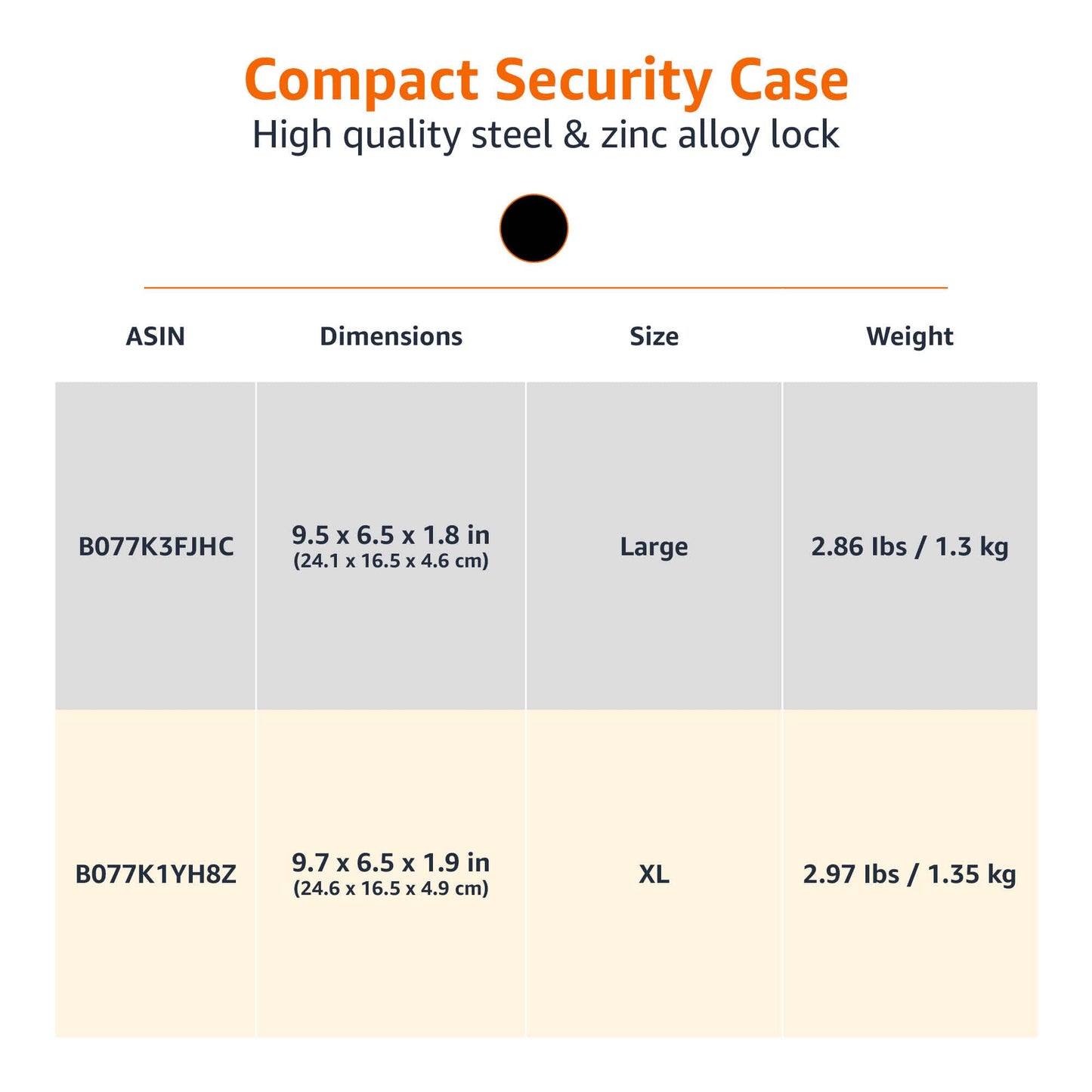 Amazon Basics Portable Security Case Lock Box Safe, Small Lock Box with Code, for College Dorm Room, Home, Combination Lock, Large, Black