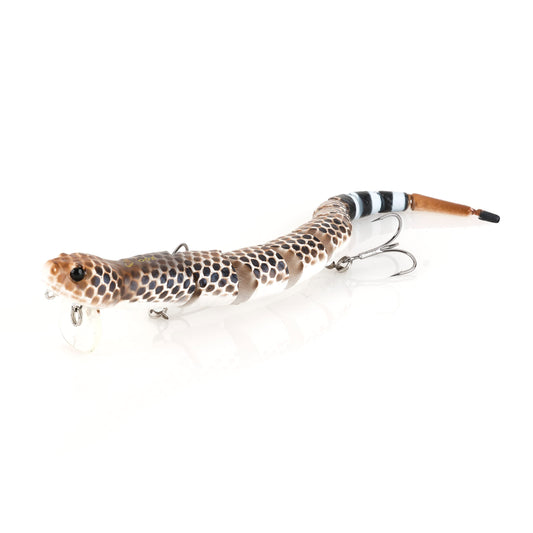 Savage Gear 3D Wake Snake Fishing Bait, 2 oz, Rattle Snake, Realistic Contours, Colors & Movement, Durable Construction, Versatile Rigging Options, Dual Treble Hook Configuration