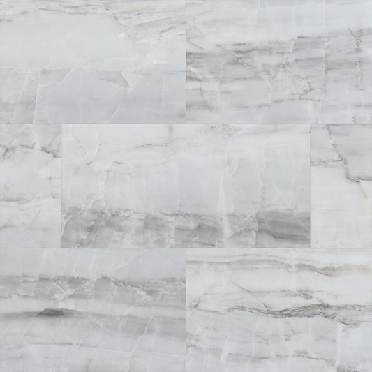 Allure 12" x 24" x 6.5mm, 12mil Luxury Vinyl Tile Flooring, Europa Brulee Marble Look, Embossed, Waterproof, Full Pallet, 24 Cases (571.6 sqft), 12 Tiles/Box, 23.82 sqft/Box