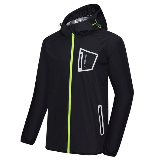 HOTSUIT Sauna Suit Workout Jacket - Men Boxing Anti Rip Sweat Suits Tops, Black, M