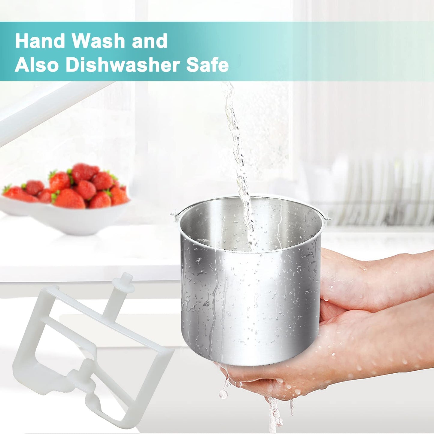 Homtone 2.64 QT Ice Cream Maker, No pre-Freezing & Large Capacity Automatic Ice Cream Machine with Compressor, Easy Operate & Clean, Keep Cooling for 2H, All Stainless Steel, LCD Digital Display