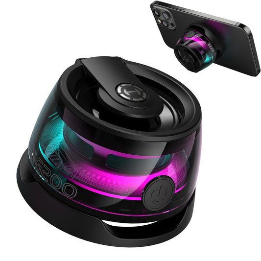 Edifier G200 Magnetic Bluetooth Speaker - Gift Ideas - Multifunctional Cell Phone Stand Wireless Speaker with Strong Magnet for iPhone/Android/Fridge/Workbench/Pole/Car/Bike/Golf Cart & Anything Metal