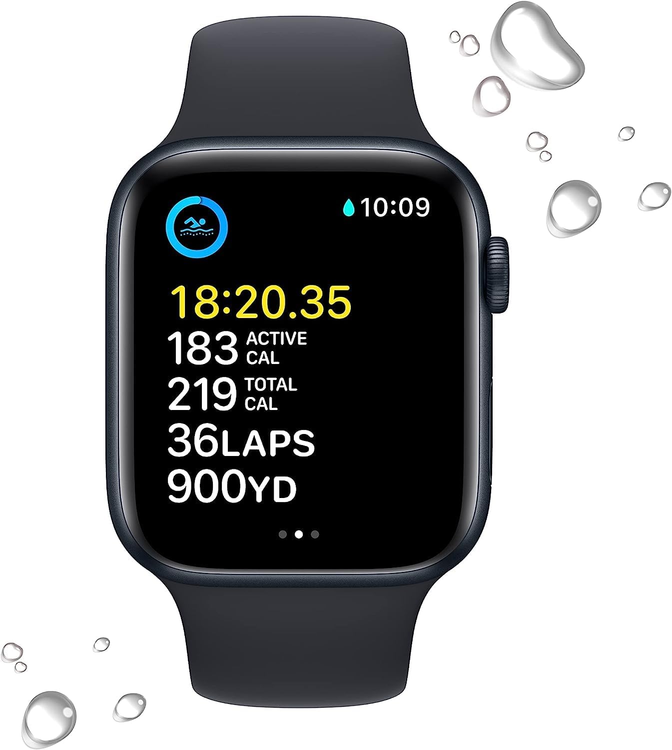 Apple Watch SE (2nd Gen) (GPS, 44mm) - Midnight Aluminum Case with Midnight Sport Band, M/L (Renewed)
