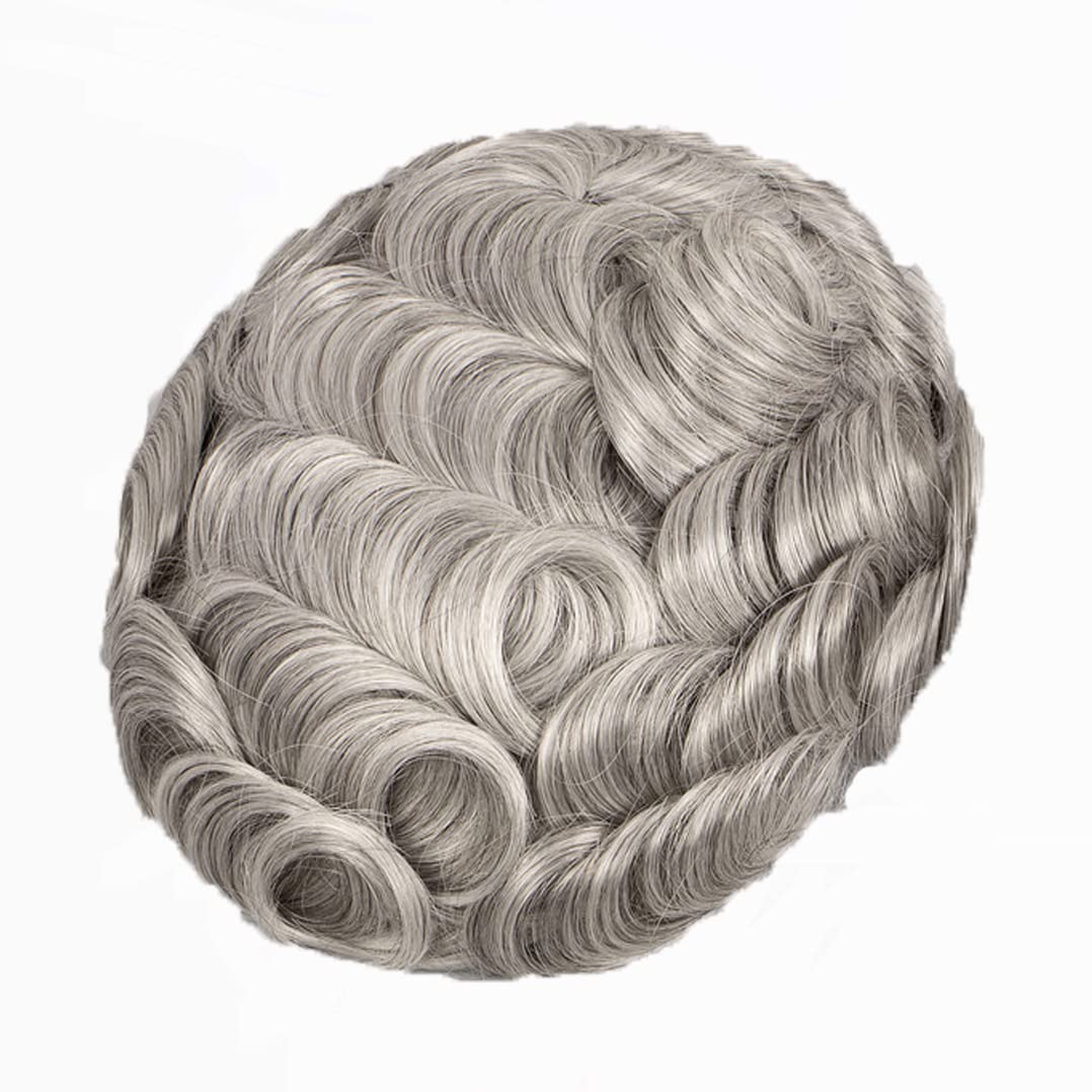 Amiable toupee for men 0.02-0.04mm Ultra Thin Skin All V-looped Mens Hairpieces European Virgin Human Hair System for Men Soft Skin V-looped mens toupee mens hair piece Color#1B Off black
