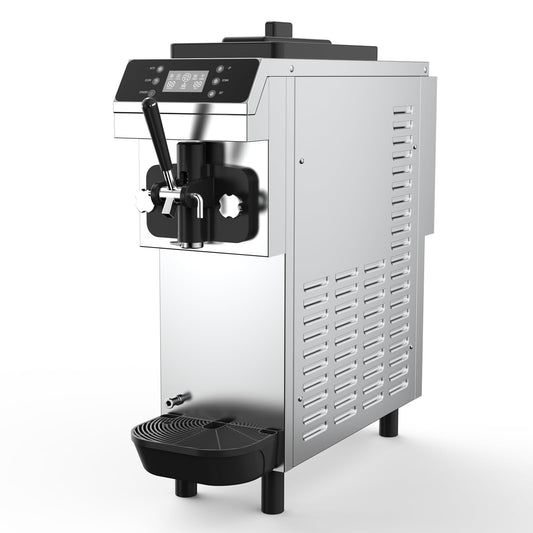 15 QT(≈3.75gal)/H Commercial Ice Cream Maker Machine,100-150 servings, 4.3L 304 Stainless Steel Bowls, 1.6L Freezing Tank, Soft Serve Frozen for Startups & Home Businesses