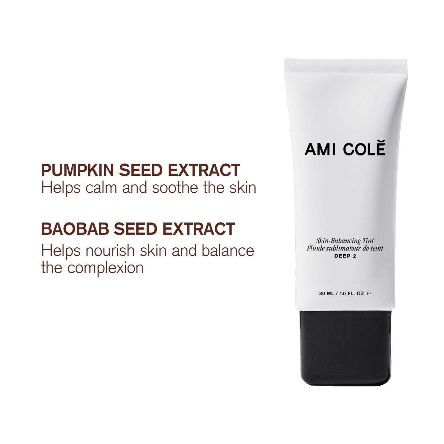 AMI COLÉ Skin-Enhancing Tinted Moisturizer (Deep 1 - deep brown with neutral undertones), 1 oz