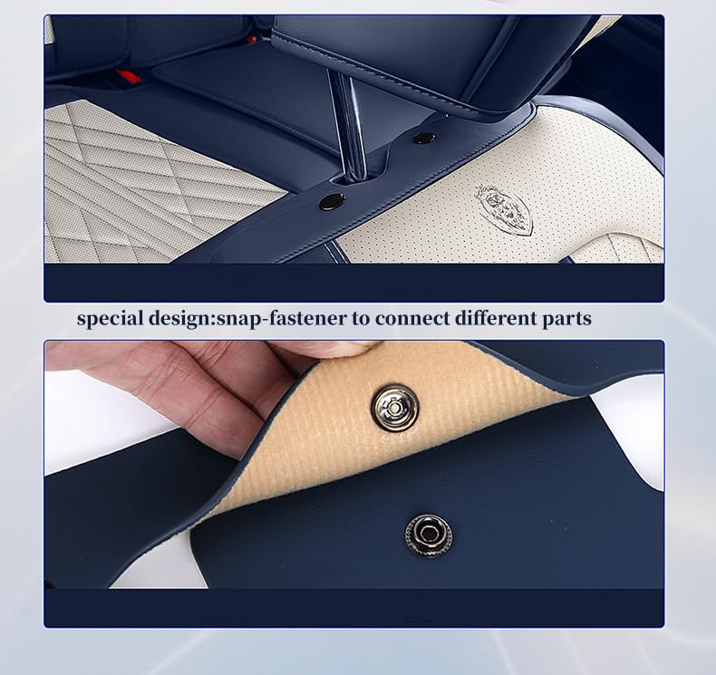 ANKIV Universal Fit Waterproof Breathable Nappa Leather Automotive Vehicle Car Seat Covers Set Cushion Protector for Sedan SUV
