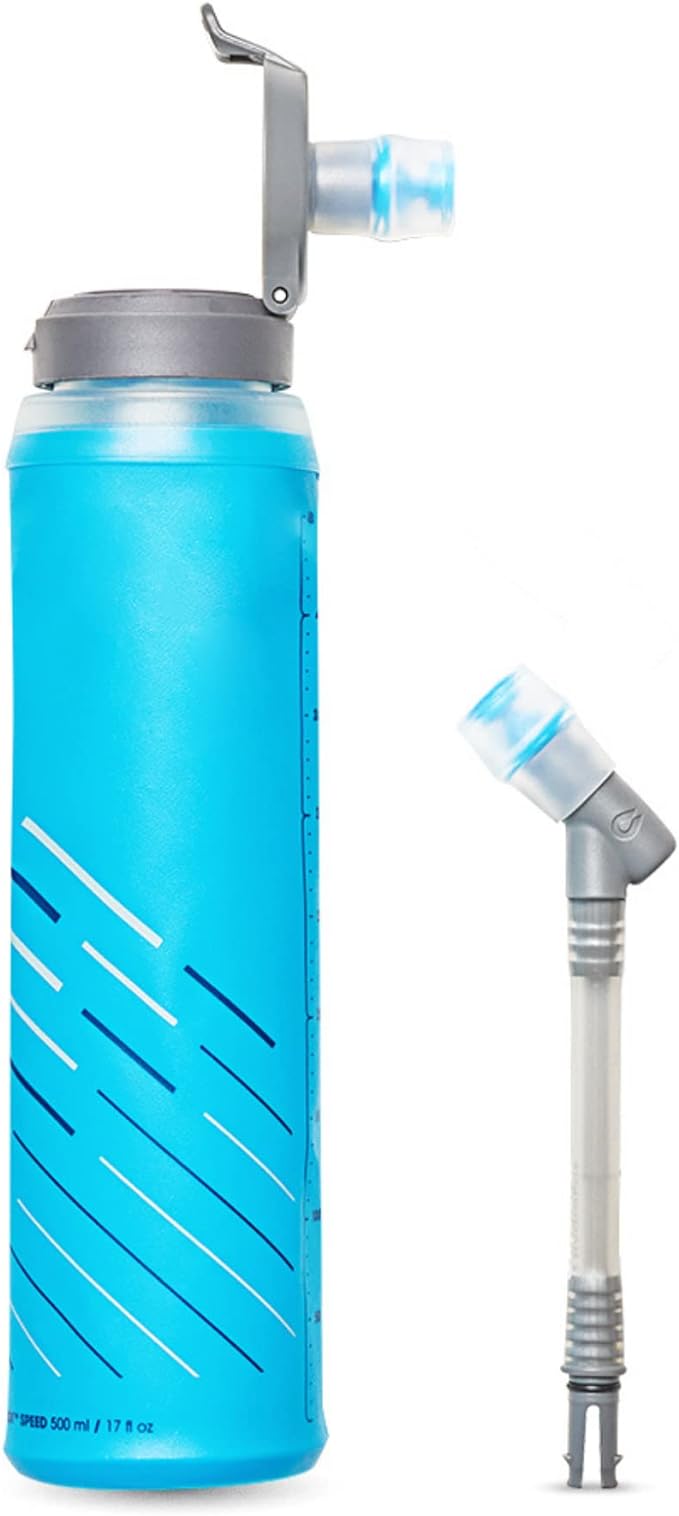 HydraPak UltraFlask (500ml/600ml) - Collapsible Soft Flask Water Bottle for Hydration Vests and Running Packs with Easy Open Cap