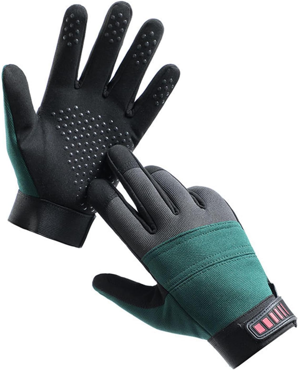 UNIQOCK Winter Cycling Gloves for Men and Women - Thermal Full Finger Bike Gloves - Touch Screen Windproof Warm Non-Slip Road Mountain Bicycle Gloves for Running,Driving,Hiking,and Skiing- Green