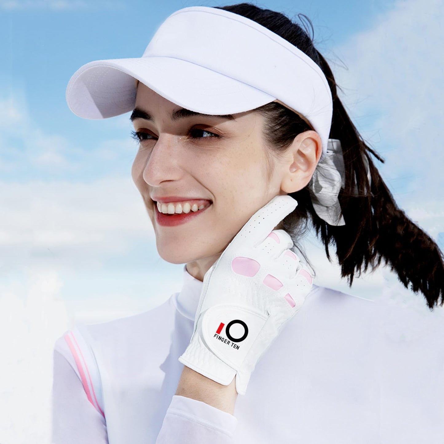 Amy Sport Womens Golf Glove Pair Both Hands Golf Gloves Women Right Handed Golfer Left Hand Ladies Rain Grip All Weather Pink Size Small Medium Large XL (Small, 1 Pair)