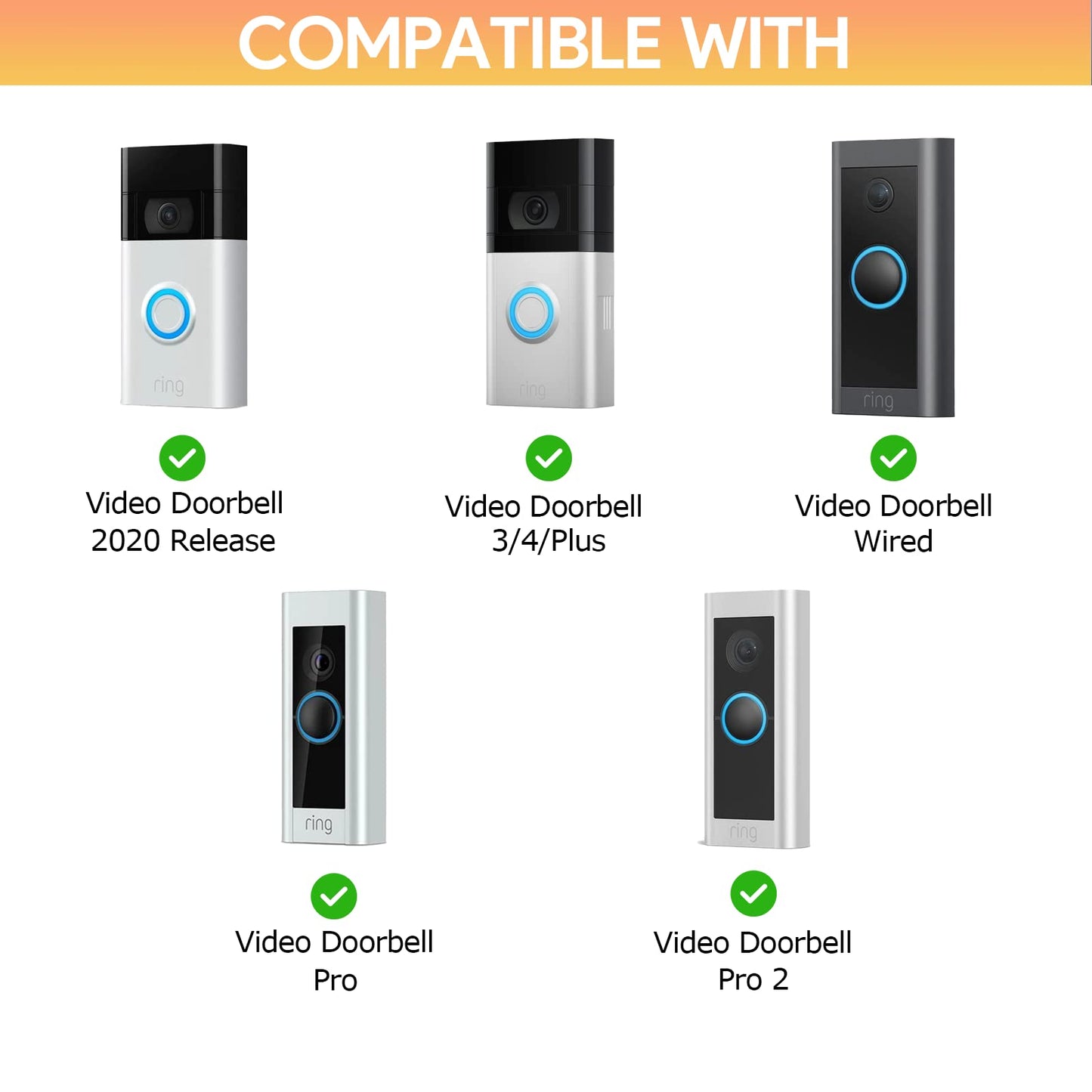 Doorbell Transformer 24V Adapter for Ring Video Doorbell, 16.4ft Long C Wire Power Supply, Compatible with Ring, Nest Hello, Wyze and Eufy Video Doorbells