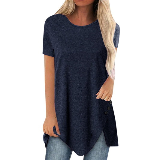 Aniywn Women's Plus Size Sweatshirt Tops Ladies Baggy Short/Long Sleeve Thin Solid/Printing Pullover Blouse T Shirts