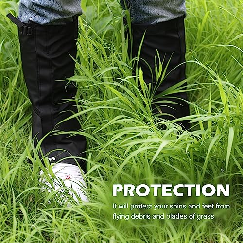Tlswshsy Trimmer Brush Leg Gaiters-Waterproof Leg Guards for Trimming-Adjustable Lawn Care Leg Protection for Men and Women (Black)