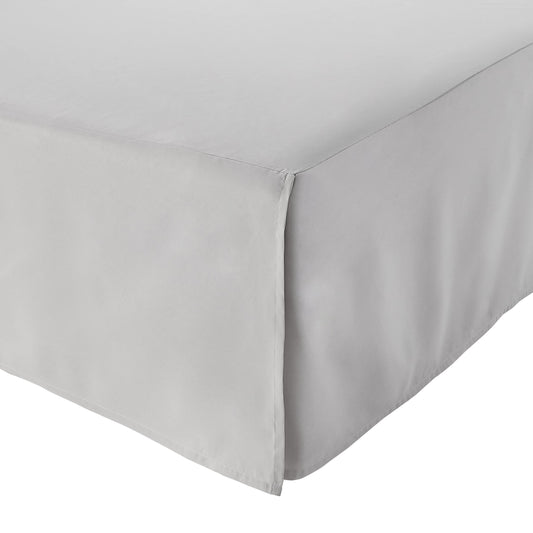 Amazon Basics Lightweight Pleated King Size Bed Skirt, Fade Resistant, Machine Washable, King, Light Grey, Solid