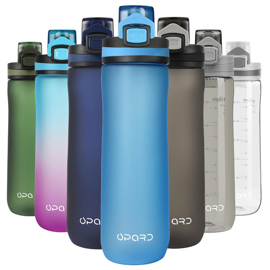 Opard Peak Water Bottle 20 Oz BPA Free Tritan Plastic Leak Proof Flip Top for School Kids Sports Gym Yoga Camping (Green Purple Gradient)