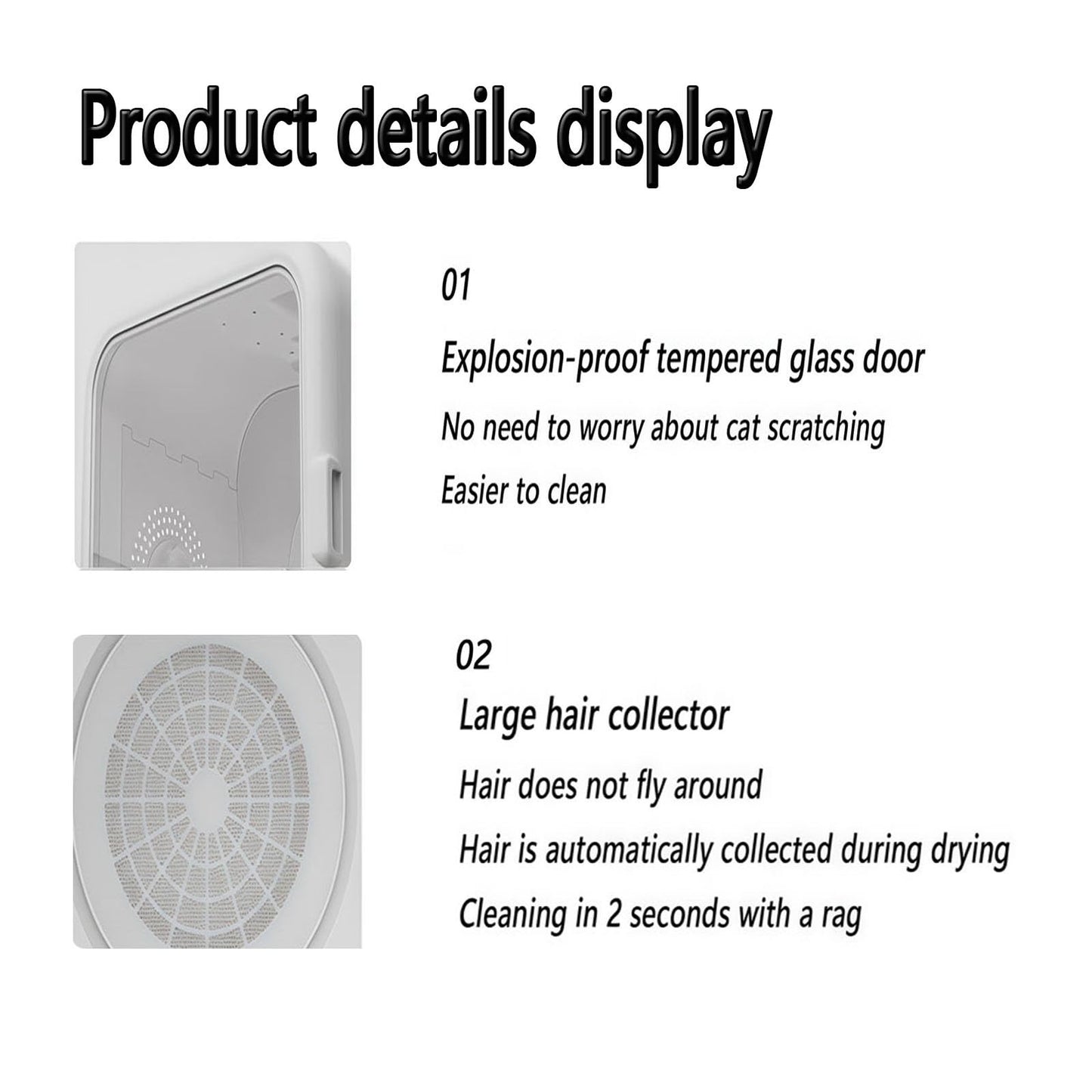 WENMEE Ultra Quiet Pet Dryer Box for Cats - Low Noise Electric Blower with Towel, Brush & Grooming Accessories