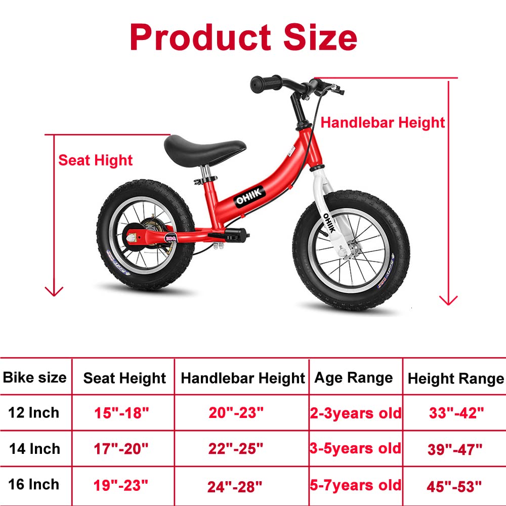 OHIIK Balance Bike 2 in 1 for Kids 3 4 5 6 7 Years Old,Balance to Pedals Bike,12 14 16 inch Kids Bike,with Pedal kit,Training Wheels,Brakes (14 inch, Blue)
