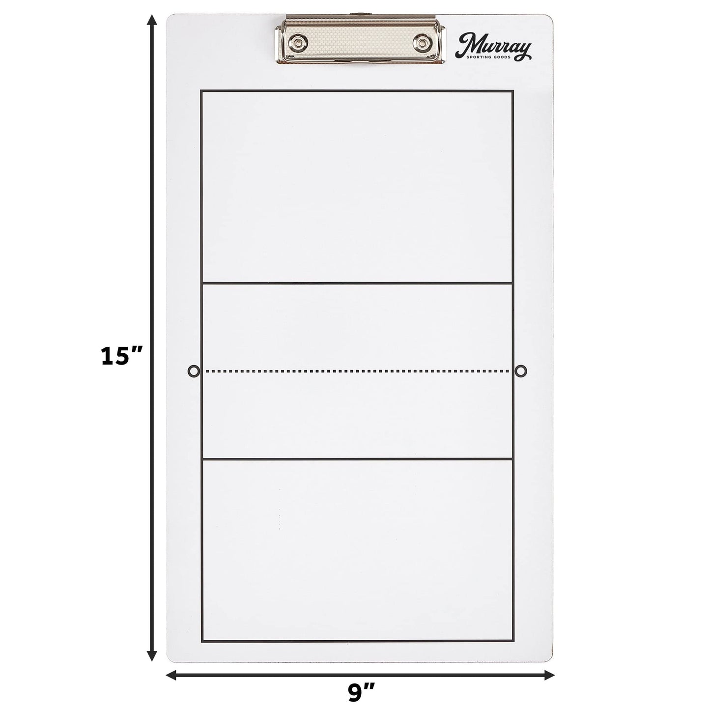 Murray Sporting Goods Dry Erase Coaches Clipboard | Double-Sided Dry Erase White Board (Volleyball)
