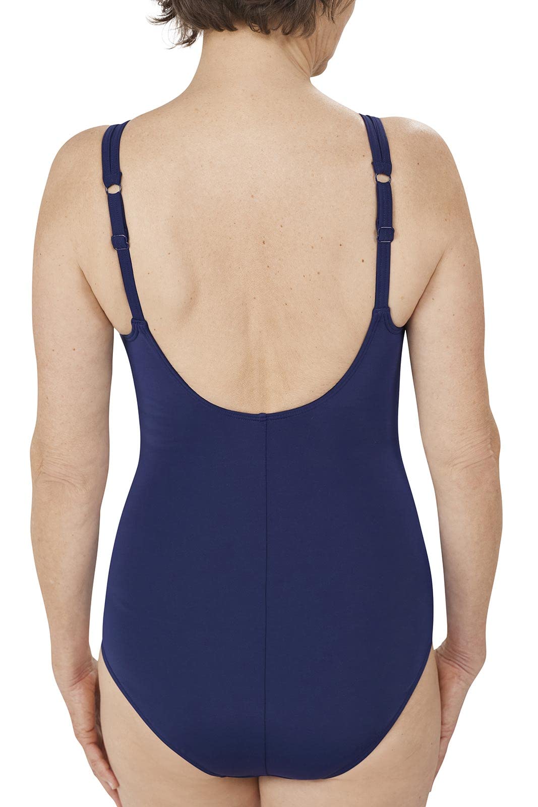 Amoena Women's Standard Elba Half Bodice High-Neckline Swimsuit, Navy