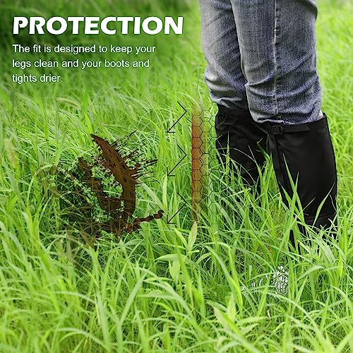 Tlswshsy Trimmer Brush Leg Gaiters-Waterproof Leg Guards for Trimming-Adjustable Lawn Care Leg Protection for Men and Women (Black)