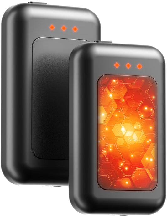 AI Hand Warmers Rechargeable, Reusable Portable Electric Hand Warmer, Fast Intelligent Heating in 1 Second, Gifts for Christmas, Outdoor, Golf, Hunting, Camping Accessories Black 2Pack