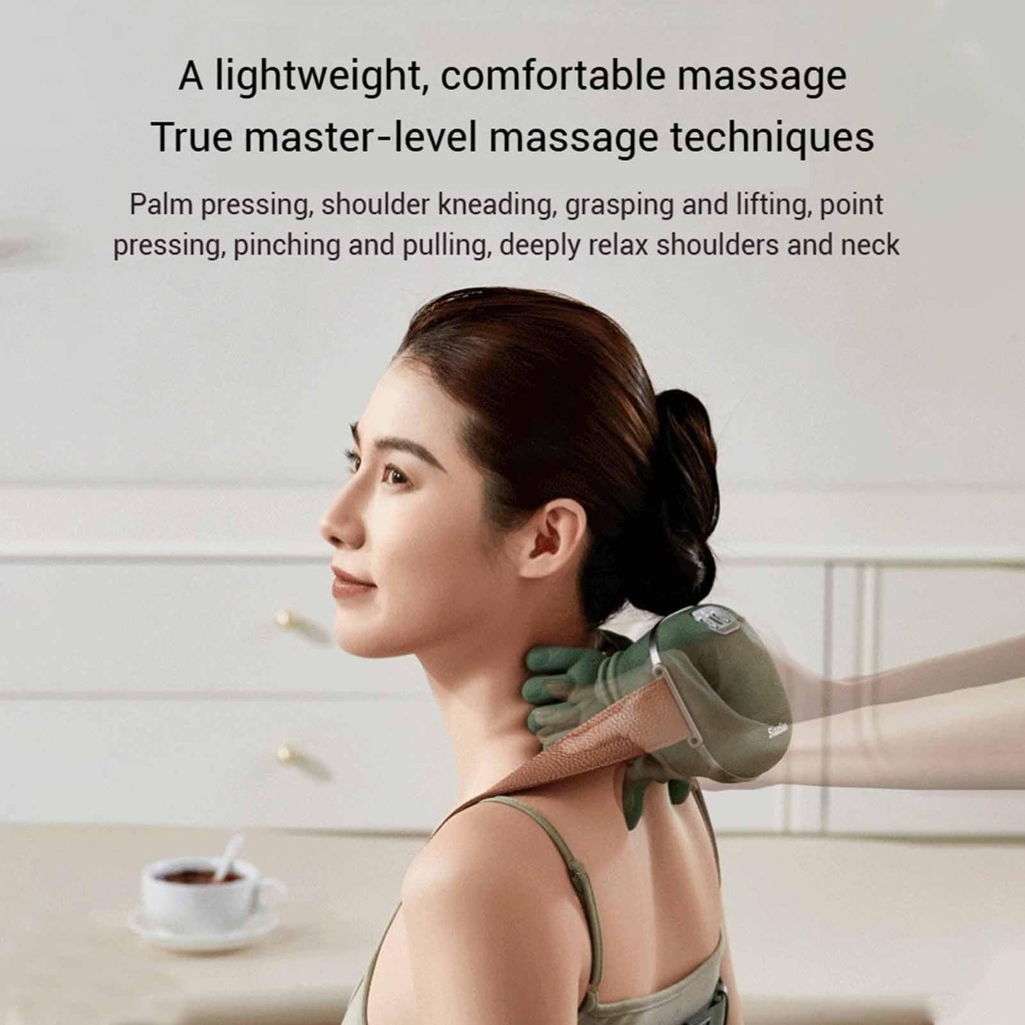 Airlandolists Hand Shoulder and Neck Massager, Siaasoo Massage Master for Shoulder, with Heat Kneading, Electric Shiatsu Back Massage, for Shoulders, Leg (1 Pcs)