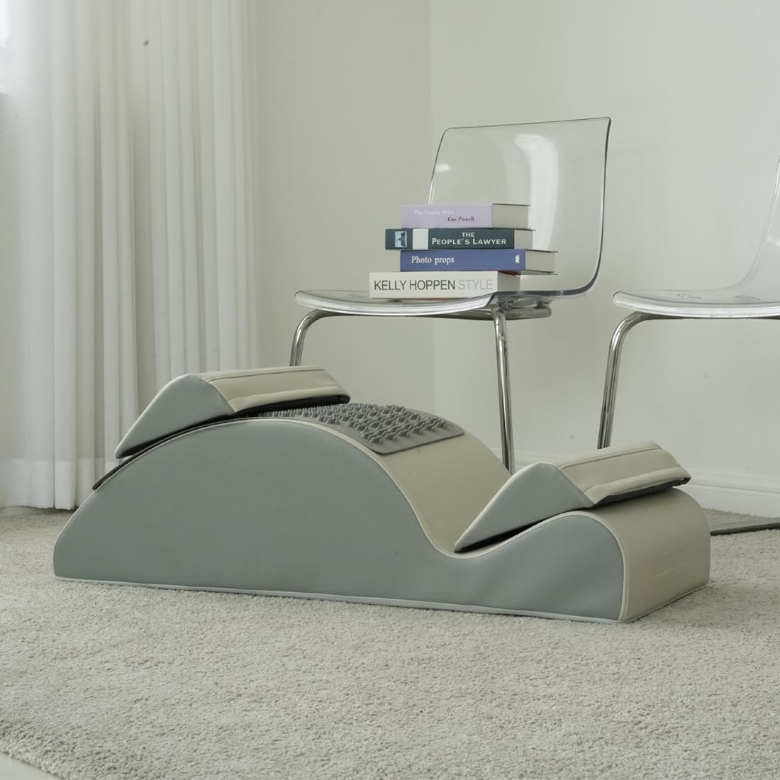 BAROSPINE Spine Corrector, Pilates Spine Supporter, Cervical Correction, Ergonomic Curved Bio-Foam Design, Non-Slip, Light Weight (Premium (Spine Corrector, Baro Curve & Spark Mat), Stone Gray)