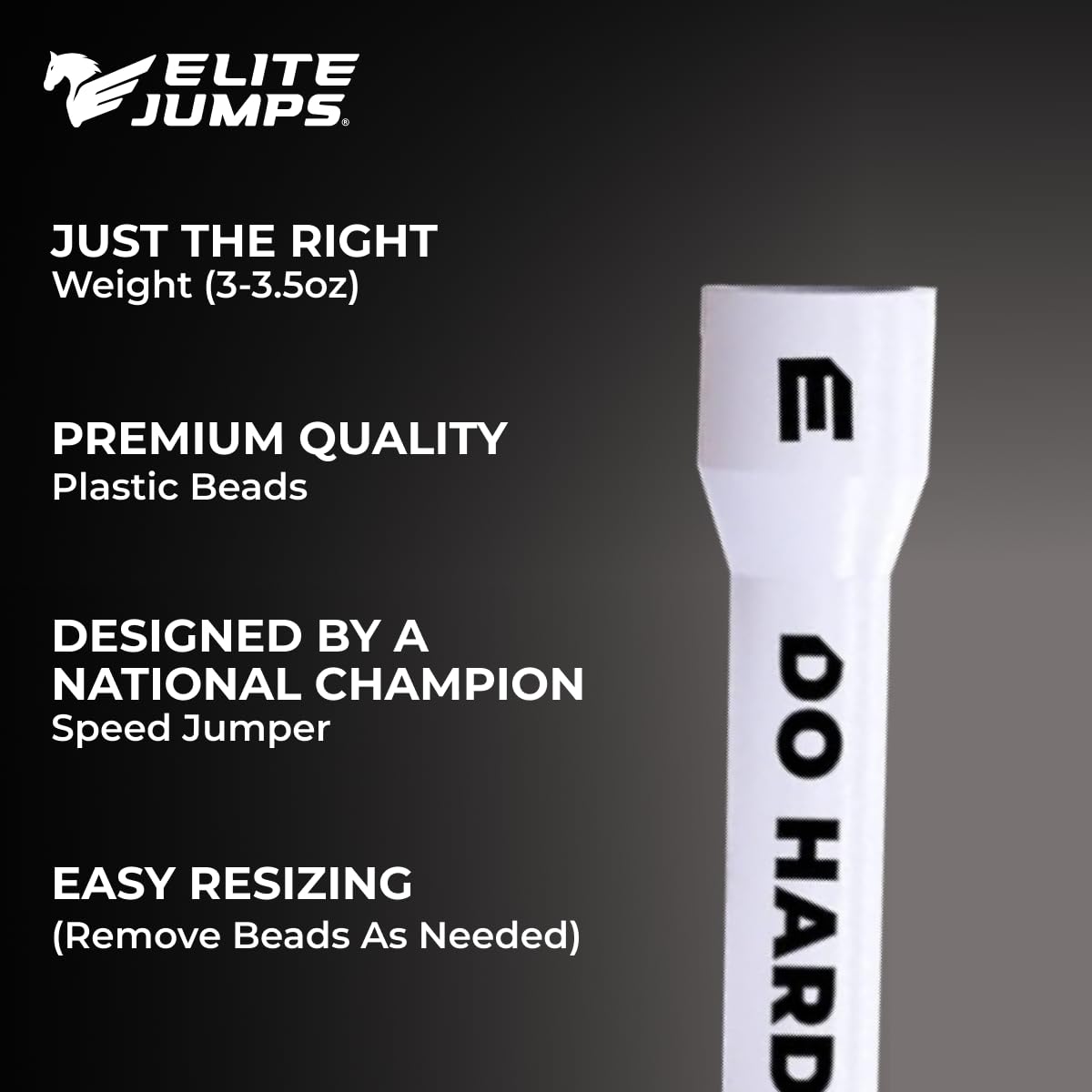 Elite Jumps Beaded Jump Rope | Adjustable Jump Ropes for Fitness with Unbreakable Handles and Shatterproof Beads | Crossover Jump Rope for Your Exercise Equipment | Segmented Jump Rope