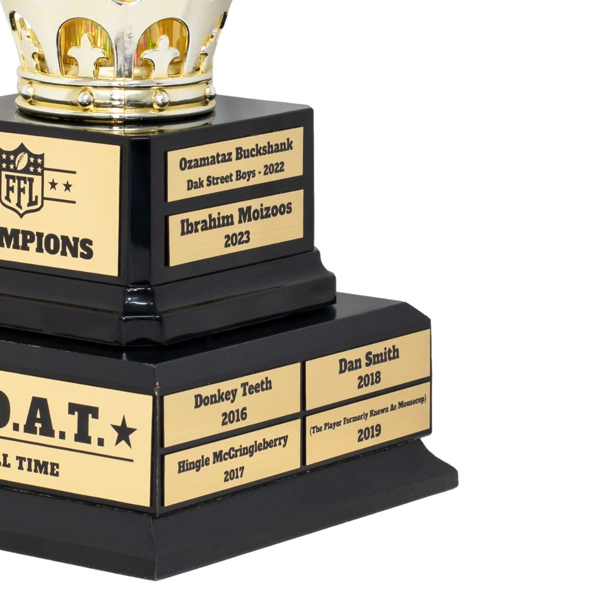 Alpha Awards Laser Engraved Name Plate for Large Goat Trophy-Traveling Perpetual Award-Custom Text- Personalized Engraving (1 Extra Name Plate)
