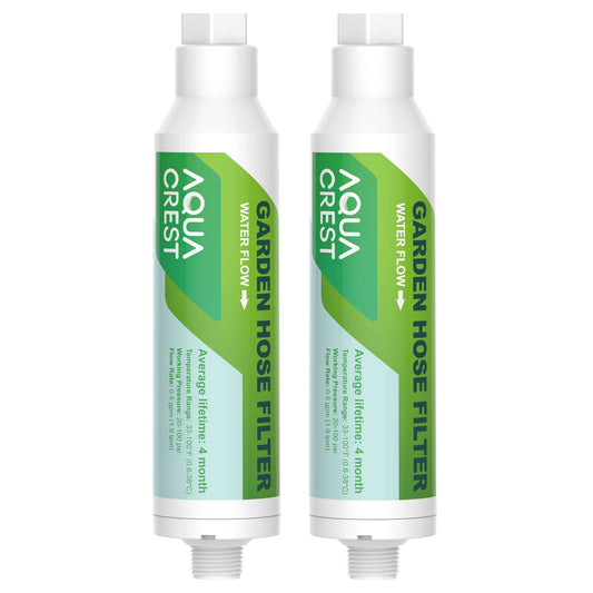 AQUACREST Garden Hose Water Filter for Plants, Greatly Reduces Chlorine, Odor, Improve Plants Health, Ideal for Organic Gardening, Farming and Pets, Pack of 2 (Package May Vary)