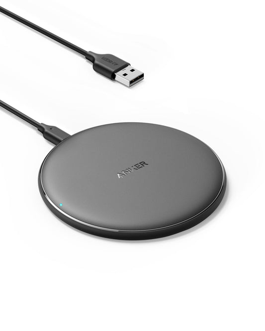 Anker 313 Wireless Charger (Pad), Qi-Certified, 10W Max Fast Charging for Samsung, Compatible with iPhone 16 Plus/15 Plus/14 Plus/12, AirPods (No AC Adapter, Not MagSafe Magnetic Charging Compatible)