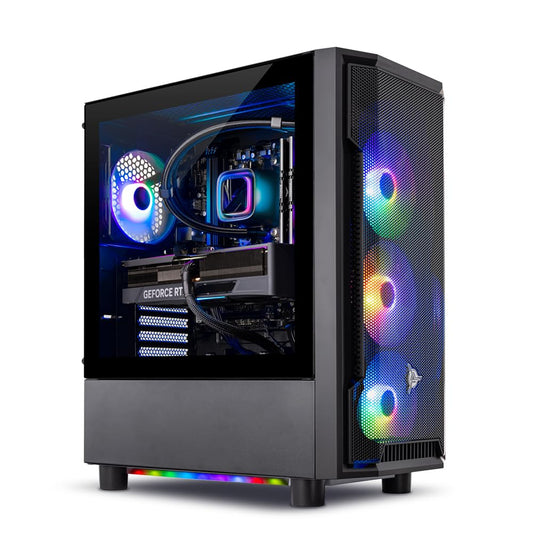 Skytech Gaming Shadow Gaming PC, Intel i7 12700F 2.1 GHz, RTX 4060, 1TB NVME, 16GB DDR4 RAM 3200, 600W Gold PSU Wi-Fi, Win 11 Home, RGB-Keyboard and RGB-Mouse Included,Black