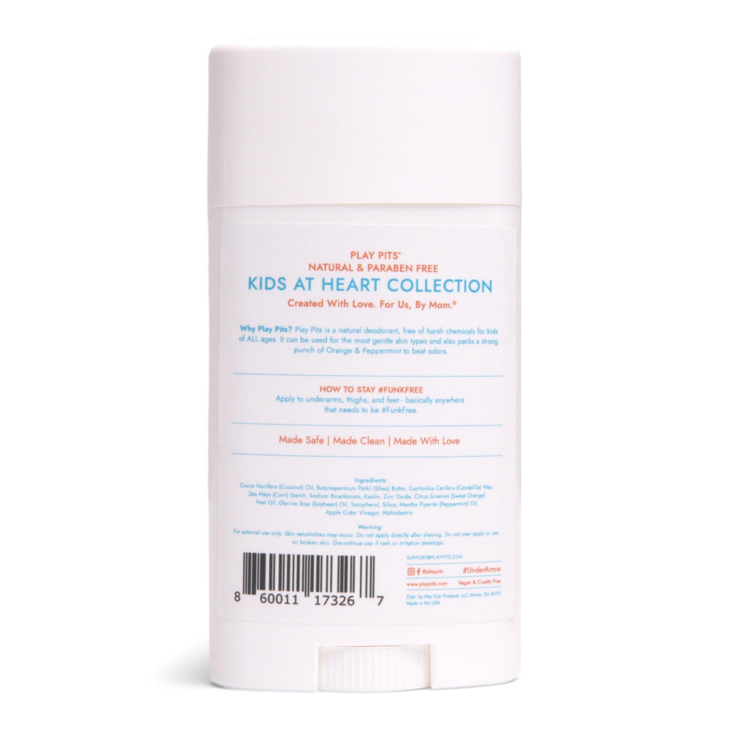 PLAY PITS - Natural Kids Whole Body Deodorant - Safe for Girls & Boys w/Sensitive Skin of All Ages - Clean, Non-Toxic, & Paraben Free - SONSHINE Scent - Infused w/Essential Oils – 2.65 Oz