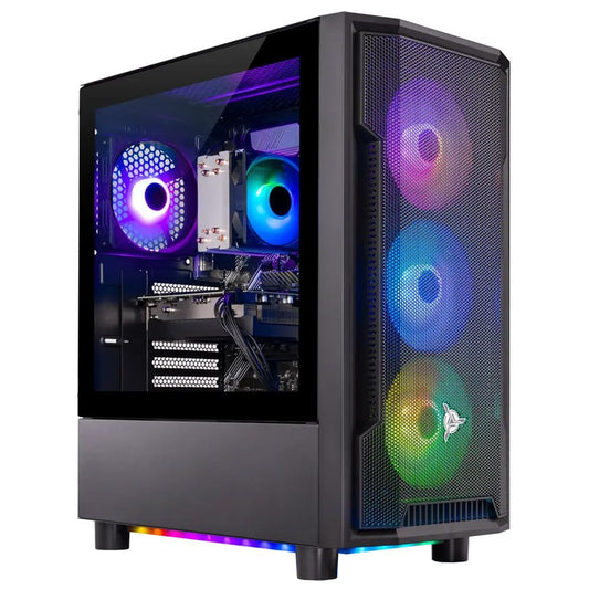 Skytech Gaming Shadow Desktop PC, Ryzen 5 5500 3.6 GHz (4.2GHz), NVIDIA RTX 3050 6GB, 1TB NVMe SSD, 16GB DDR4 RAM 3200, 650W Gold PSU, Wi-Fi, Win 11