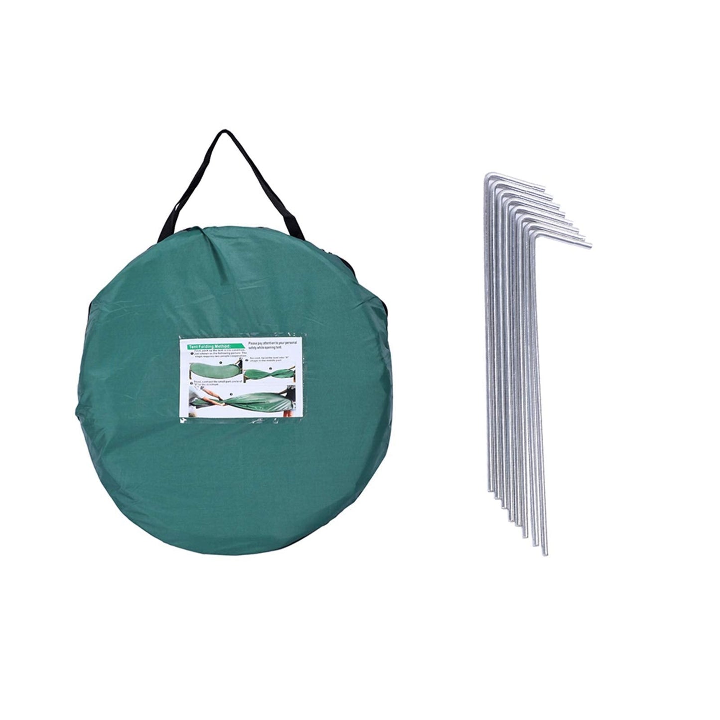 Outvita Pop Up Shower Tent, Instant Privacy Camping Changing & Toilet Tent, 6.23FT Portable Outdoor Shelter for Hiking Fishing Picnic Beach with Carring Bag 4 Stakes (Green)