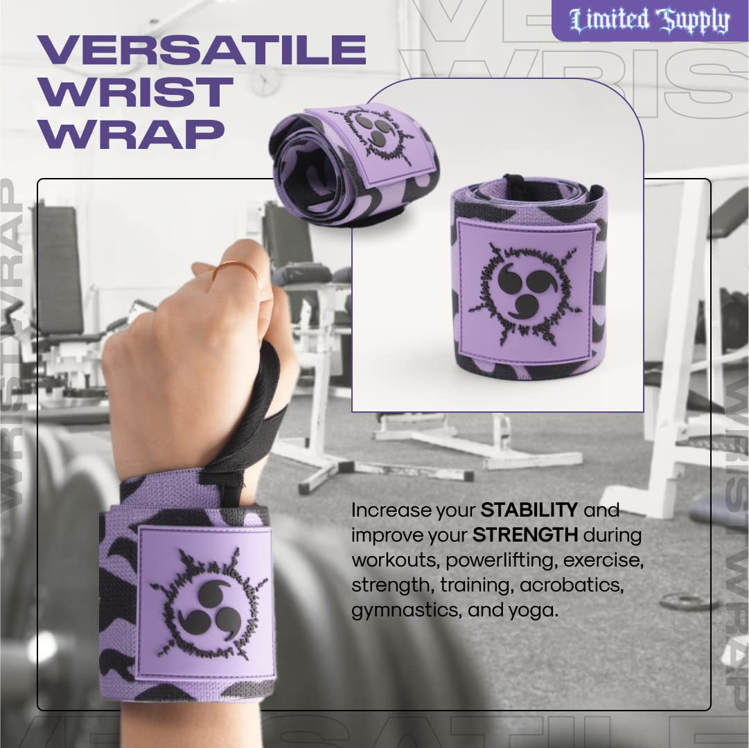 Anime Wrist Wraps Lifting Straps 24" for Men and Women - 1 Pair Each, Gym Accessories Support Weightlifting, Powerlifting, Strength Training, and Improve Workout (CM2)