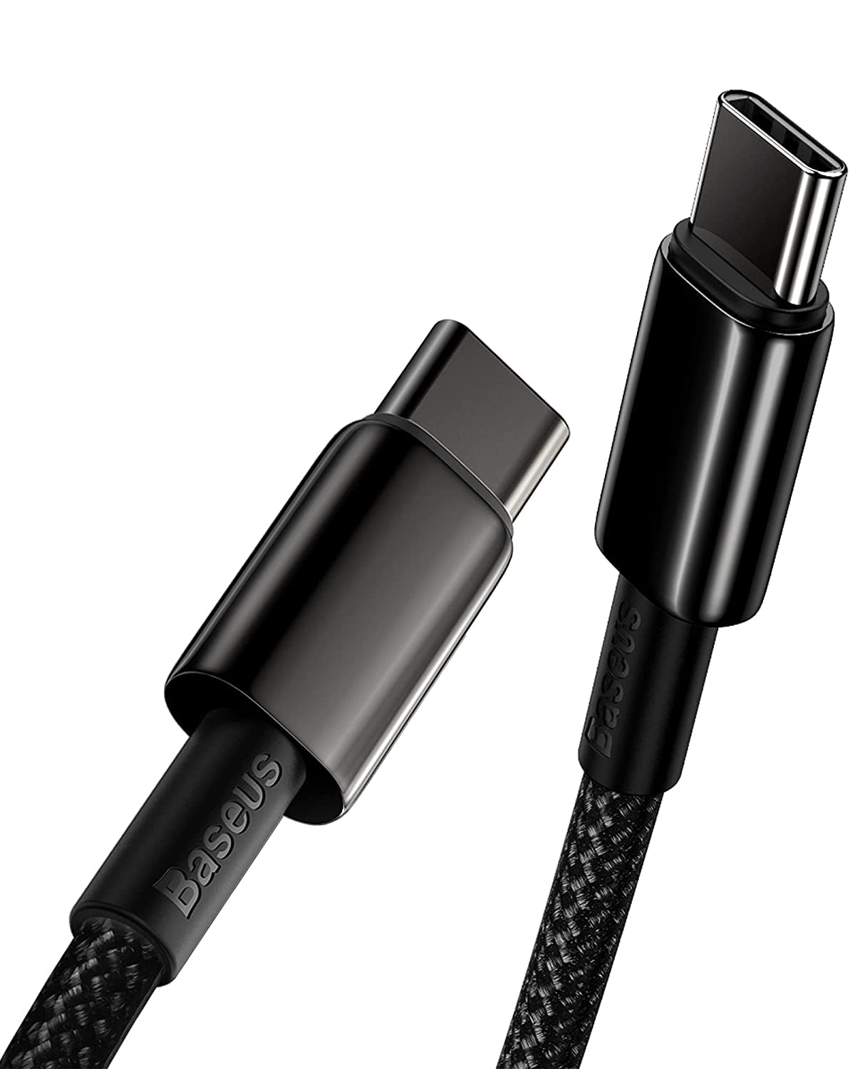 Baseus USB C Cable, 100W PD 5A QC 4.0 Fast Charging USBC to USBC Cable, Zinc Alloy Nylon Braided Type C Charger Cord for iPhone 16 15 Pro Plus Pro Max, MacBook, iPad Pro/Mini, Samsung S23/S22+