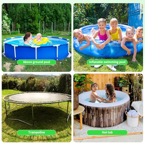 10 Ft Round Pool Cover, Solar Cover for Above Ground Pools, Heavy Duty Swimming Pool Cover Protector with Winch and Cable, Strong Tear Resistant Winter Pool Cover Ideal for Waterproof and Dustproof