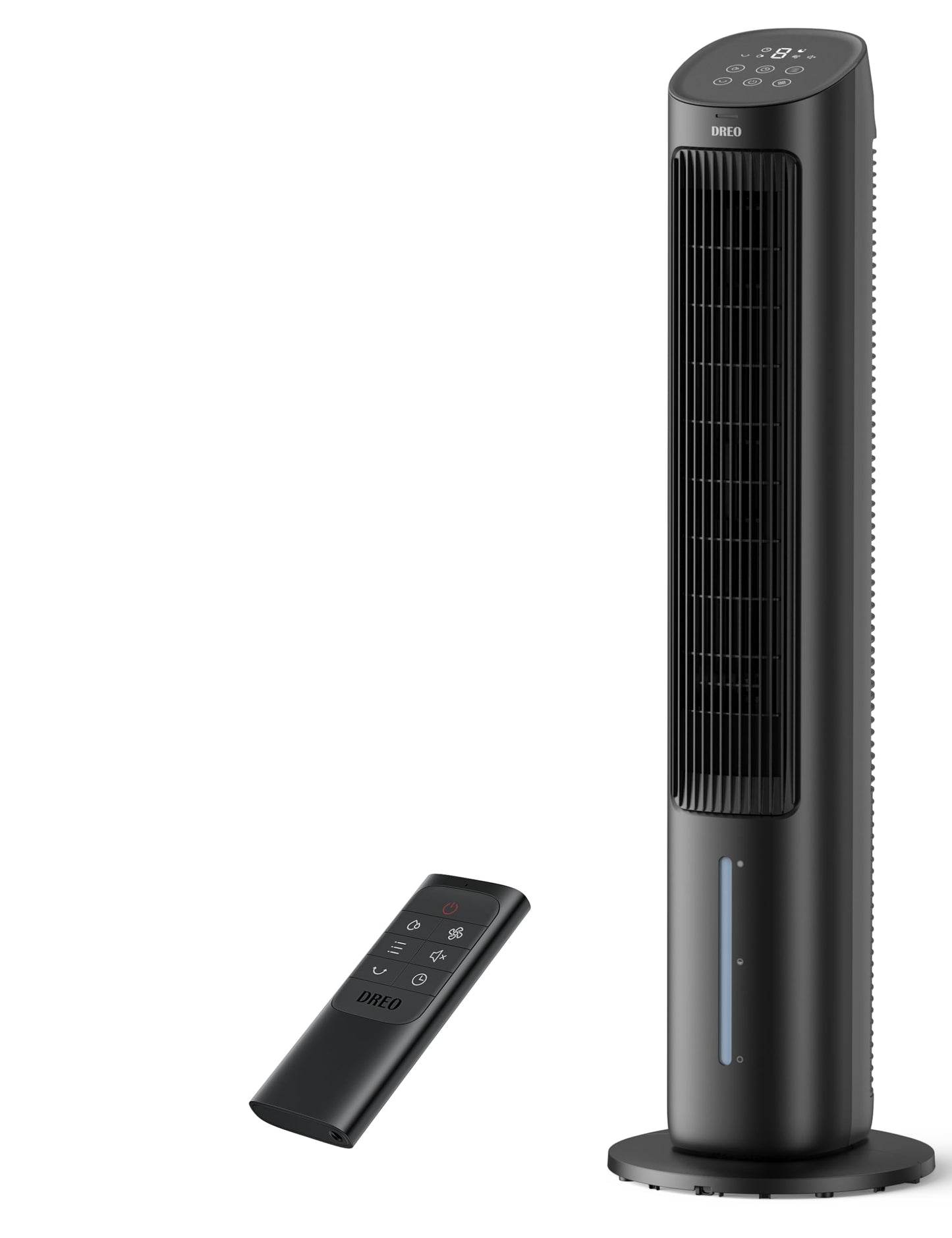 Dreo Tower Fan for Bedroom, 40" Evaporative Air Cooler, Cooling Fans That Blow Cold Air with 80° Oscillating, Removable Water Tank, 3 Modes 4-Speed, Remote Control, Quiet Floor Fan, 7H Timer，Black