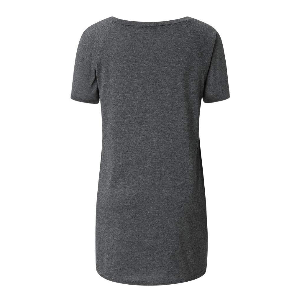 Aniywn Women's Plus Size Sweatshirt Tops Ladies Baggy Short/Long Sleeve Thin Solid/Printing Pullover Blouse T Shirts