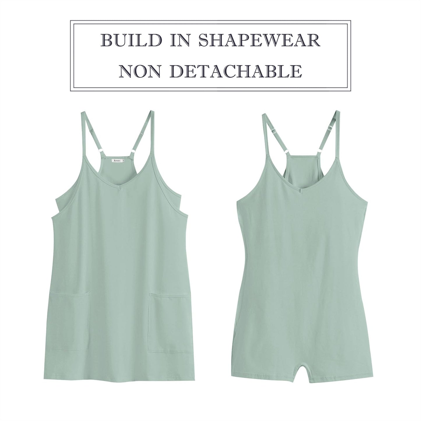 ANRABESS Women Summer Mini Romper Dress Workout Tennis Active Sports Athleisure Outfits Built in Shorts Trendy Vacation Gray Blue X-Smal