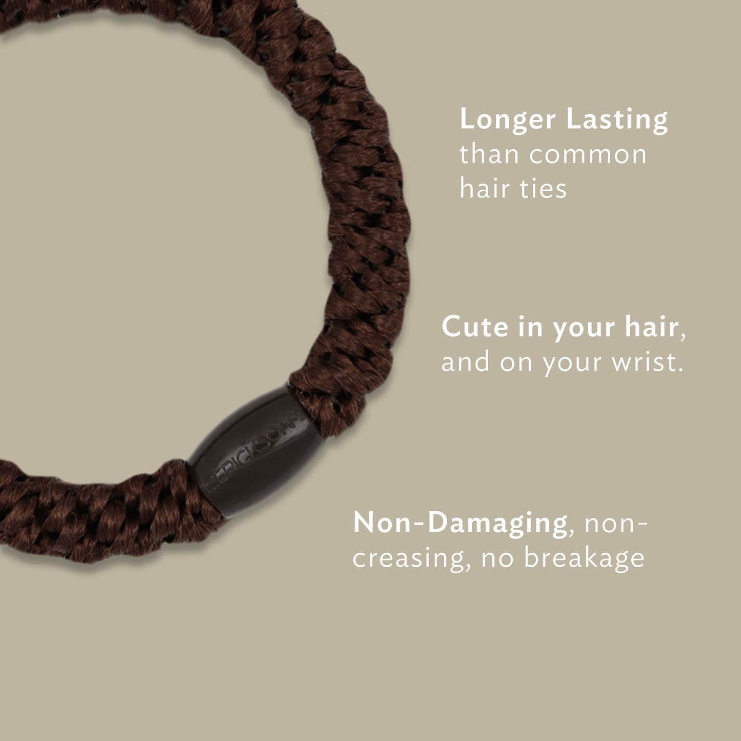 L. Erickson Grab & Go Pony Hair Ties - Neutral - 8 Pack Grab and Go Ponytail Holders - Hair Ties No Damage - Brown White Black Color Hair Bands Hair Accessories for Women
